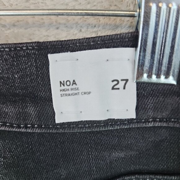 Hudson Jeans Womens Size 27 Waxed Black Noa High Rise Straight Crop Stretch - Picture 3 of 12